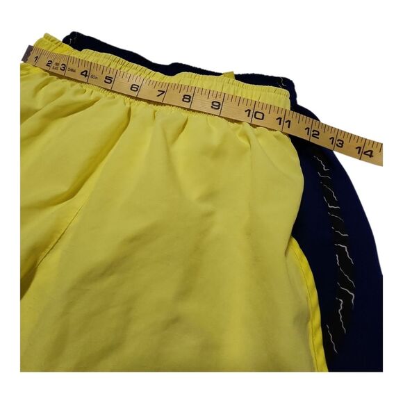 NIKE Bundle 2 DRi-Fit Neon Yellow & Blue Shorts Size XS Activewear Sporty Lined - Picture 5 of 8